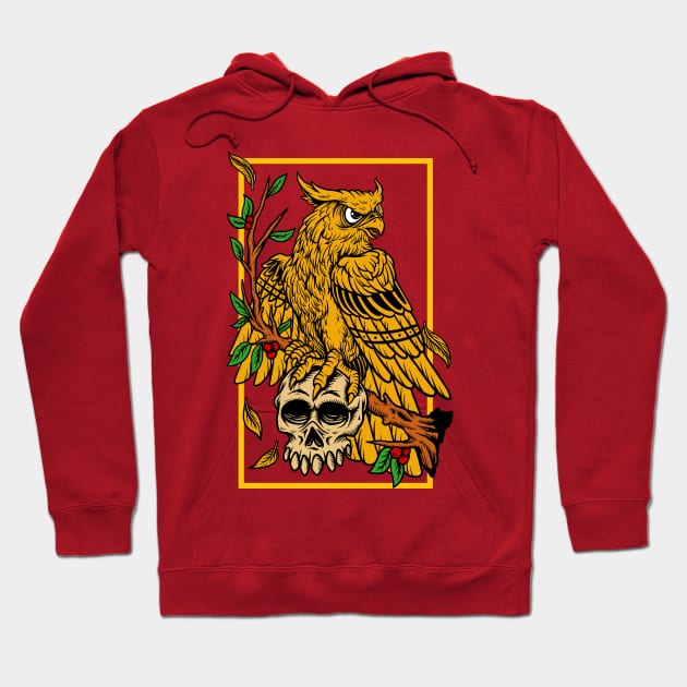 eagle skull hand drawn illustration Hoodie by Mako Design 